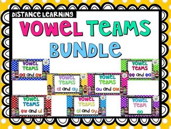 Preview of Distance Learning: Vowel Teams Bundle