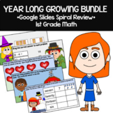 1st Grade Math Spiral Review | Google Slides Bundle | The 