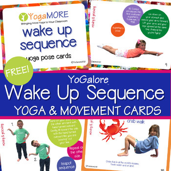 Preview of Wake Up Yoga Sequence Yoga & Movement Pose Cards FREE