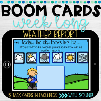 Preview of Distance Learning | Weather BOOM CARDS | Digital Weather Report