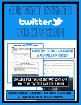 Preview of Distance Learning - Weekly Current Events Twitter Discussion Assignment