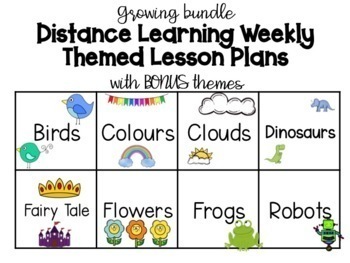 Preview of Distance Learning Weekly Themes Bundle