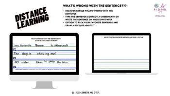 Preview of Distance Learning - What's Wrong with the Sentence? Writing and Drawing Practice