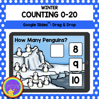 Preview of Distance Learning - Winter Counting 0-20: A Google Slides Activity