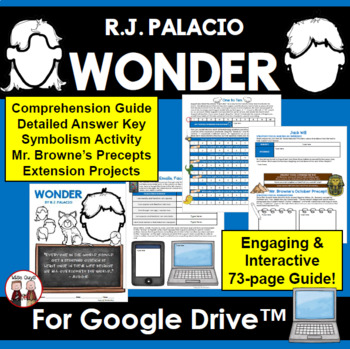 Preview of Digital Wonder Novel Unit and Activities Google Compatible