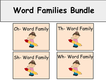 Preview of Distance Learning Word Families Bundle (Google Slides)
