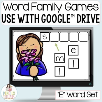 Preview of Word Family Google™ Classroom Games | Digital | E Set