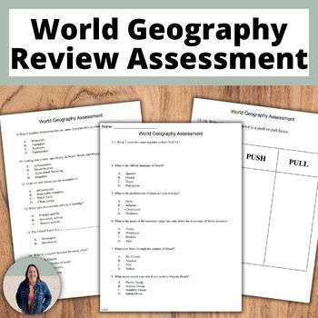 Preview of World Geography Review Assessment