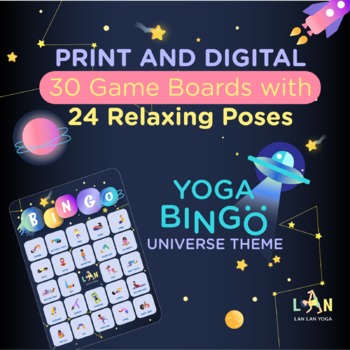Preview of Distance Learning Yoga Game: Brain Breaks for Classroom - Galaxy Theme