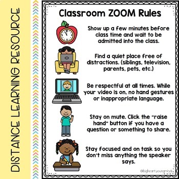 Preview of Distance Learning ZOOM Rules