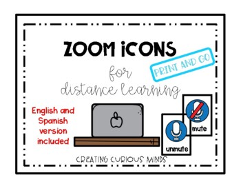 Preview of Zoom Icons for Distance Learning