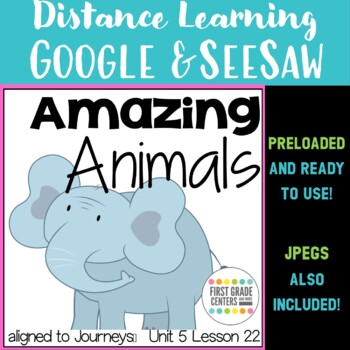 Preview of Amazing Animals Journeys First Grade Unit 5 Lesson 22 Google Seesaw Digital