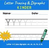 FREE: Kinder Letter Tracing A-Z & Digraphs: Printable and Seesaw
