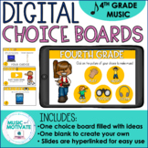 Distance Learning for Music - Digital Choice Board for 4th Grade