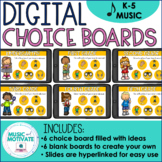 Distance Learning for Music - Digital Choice Board for K - 5