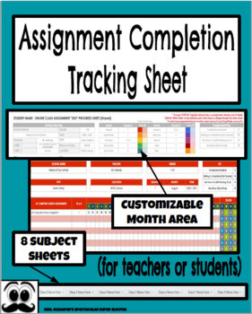 Preview of Distance Learning or In Class Assignment Tracker for Students & or Teachers