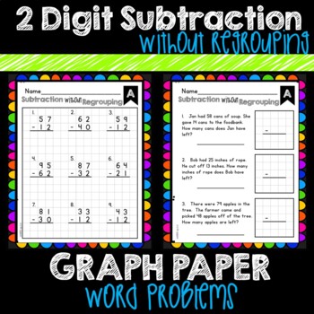 Preview of 2 Digit Subtraction Without Regrouping/Graph Paper