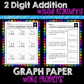 Preview of 2 digit Addition without regrouping & graph paper