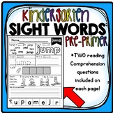 Distance Learning with SEESAW™, Pre-Primer Sight Word Worksheets