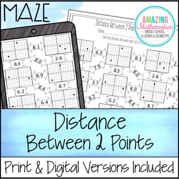Preview of Distance Worksheet - Maze Activity