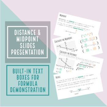 Preview of Distance & Midpoint Formula Lesson Slides Presentation