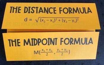 Preview of Distance and Midpoint Formulas - Editable Foldable