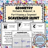 Distance, Midpoint, & Partitioning a Segment Scavenger Hunt