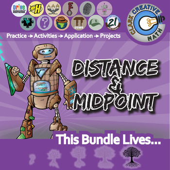 Preview of Distance & Midpoint Unit Bundle - Pre-Algebra - Distance Learning Compatible