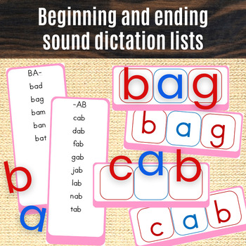 Distance Montessori! Pink CVC Cards with Printable Movable Alphabet - Print