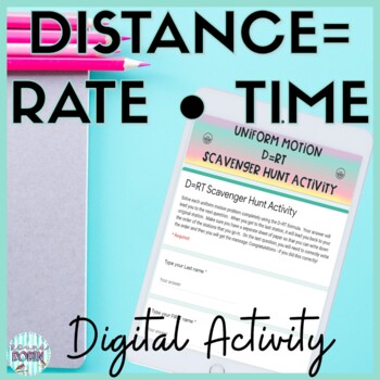 Preview of Distance Rate and Time Digital Scavenger Hunt Activity