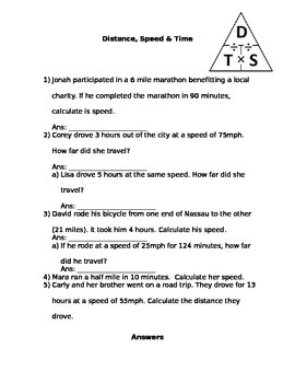 Speed Time And Distance Worksheet in 2023  Time worksheets, Worksheets,  Math practice worksheets
