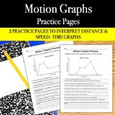 Distance Time and Speed Time Motion Graphs Worksheets