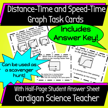 Preview of Distance-Time and Speed-Time Graph Task Cards