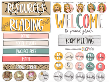 Preview of Distance / Virtual Learning  Buttons & Headers: Rustic & Warm Neutrals
