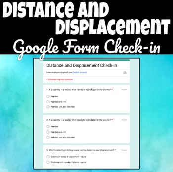 Preview of Distance and Displacement Google Form Check-in