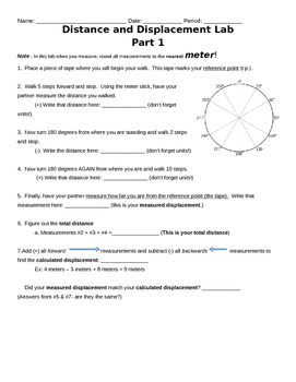 Preview of Distance and Displacement Lab