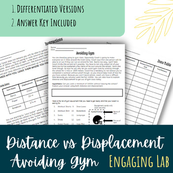 Preview of Distance and Displacement Lab- Avoiding Gym