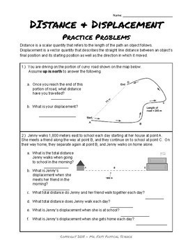 Distance And Displacement Problems By Mr Fry S Physical Science Tpt