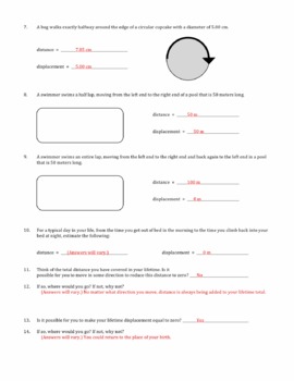 Distance and Displacement Worksheet by David Baxter  TpT