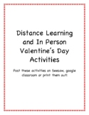 Distance and In Person Valentine's Day Activity Pack