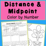 Distance and Midpoint Formula Practice Color By Number Geometry Activity