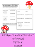 Distance and Midpoint Formula Riddle | KEY INCLUDED