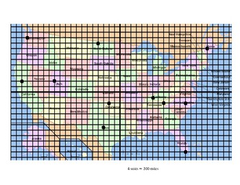 Preview of Distance and Midpoint Formula USA Map Assignment