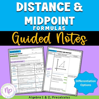 Preview of Distance and Midpoint Formulas | GUIDED NOTES, Worksheets, and more