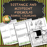 Distance and Midpoint Formulas ~ Zombie Coloring Page