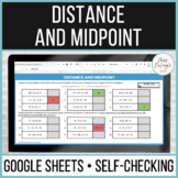 Distance and Midpoint Self Checking Sheet and Auto Grading