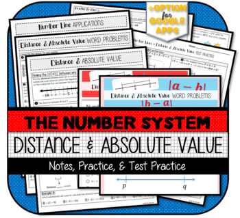 Preview of Distance between Two Rational Numbers & Absolute Value NOTES & PRACTICE