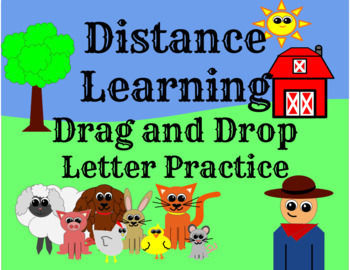 Preview of Distance learning Farm Drag and Drop Virtual Letter Tracing and Recognition