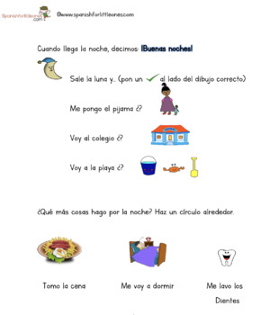 Preview of Distance learning: Song. Daily routines in Spanish.