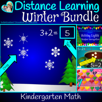 Preview of Distance learning Winter Kindergarten Math Activities Bundle XL A1A2